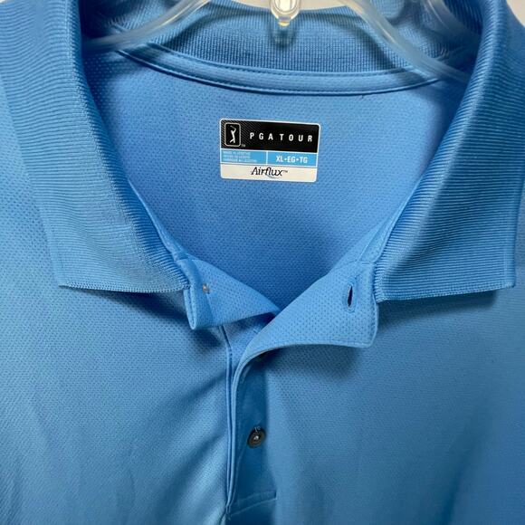 PGA Tour Men’s XL Blue Airflux Polo Golf Shirt UPF 50 Moisture Wicking NWT - Picture 5 of 7